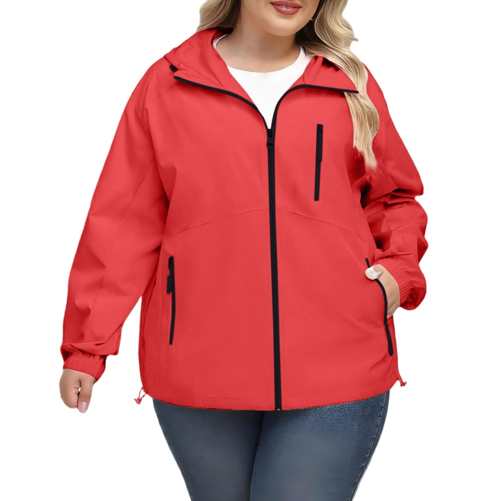 Chaqueta Impermeable Para Mujer, Impermeable, Ligera, Cortavientos, Plegable, Fina, Tipo Blusón, Exteriores, Plegable Con Capucha, Conjunto De Lluvia Ligero Abrigos Chaquetas Termicas