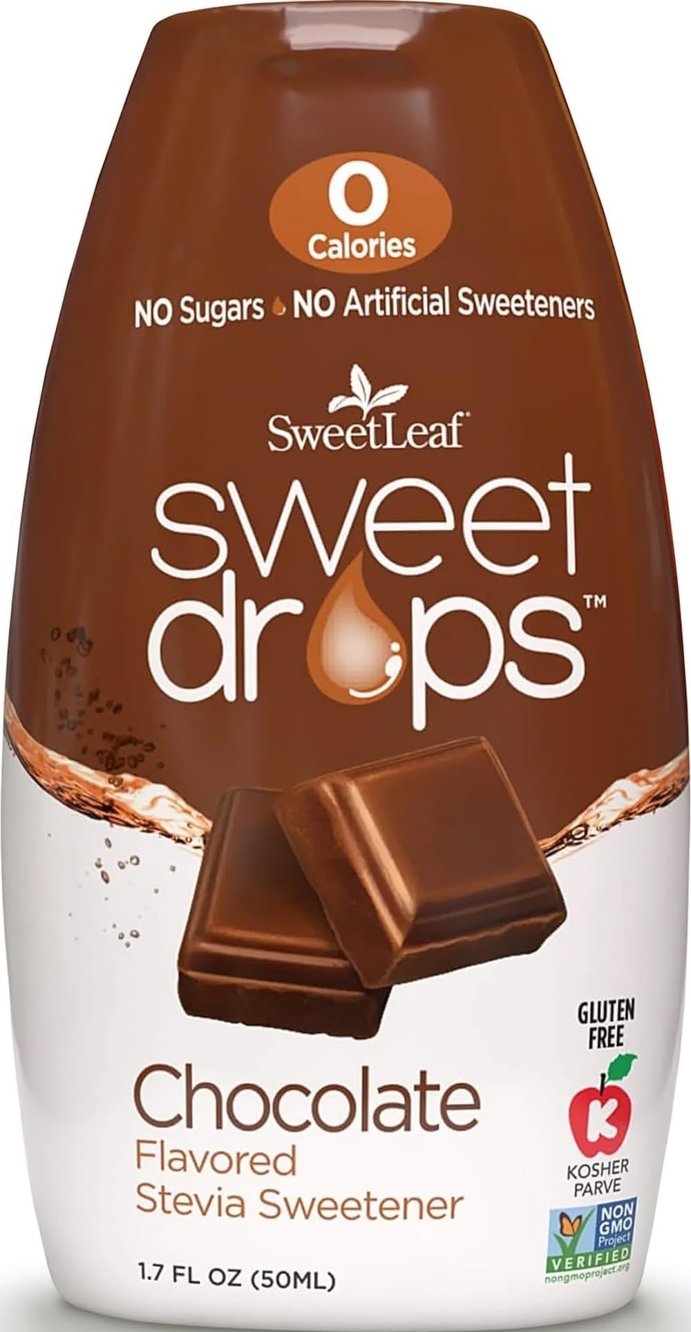 SweetLeaf Stevia Drops Liquid Sweetener, Chocolate - 1.7 Fl Oz, Pack of 1 | Sweet Drops, Stevia Leaf Extract, Zero Calorie, No Erythritol, Sugar Substitute