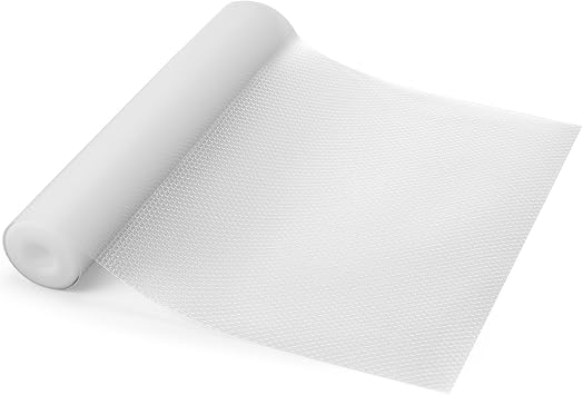 Shelf Liner 17.7"x236", Thick Clear EVA, Non-Adhesive Lays Flat | Protects against spills, stains & scratch; Dot grid for easy custom sizing; Fits kitchen cabinet, drawer, wire shelf & fridge