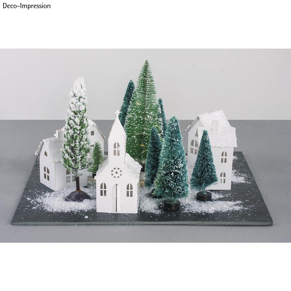 Rayher 66066000 Decorative Cypress Flocked, 15 cm, Green, PVC Box, Pack of 1