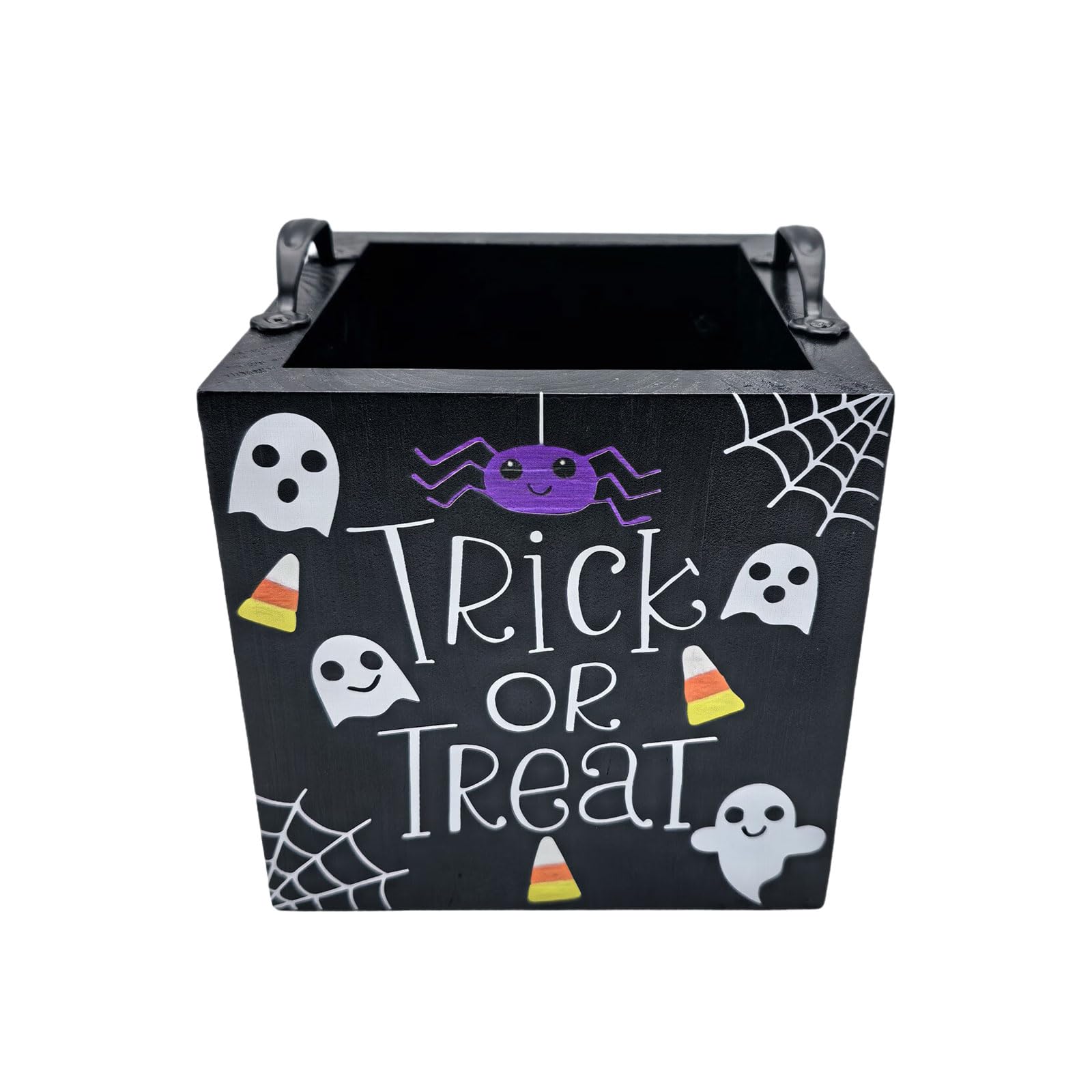 YWLUUOO Hand Molded Wooden Halloween Candy with Spookier Pumpkin Design Multipurpose Tabletop Organizers for Festive Gatherings Friendly Wooden Storage Box