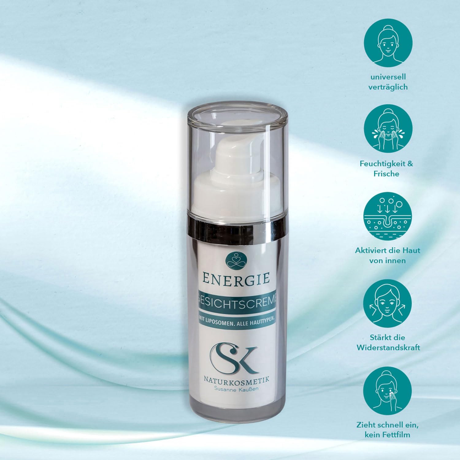 SK Naturkosmetik Basis Pflege-Set – Waschgel, Gesichtswasser & Gesichtscreme | natürliche Hautpflege für alle Hauttypen & junge Haut | 3-Schritte-Routine | mit Vollmondquellwasser | Made in Germany
