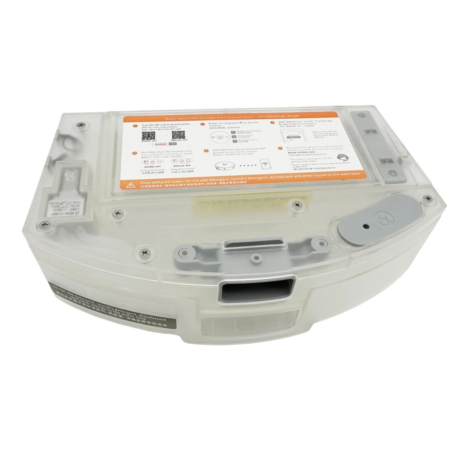 Mop Bracket Electric Dust Collection Water Tank Mop Cloth,Compatible For Roidmi，Eve Plus Sweeper Robot Cleaner Part(WATER TANK)