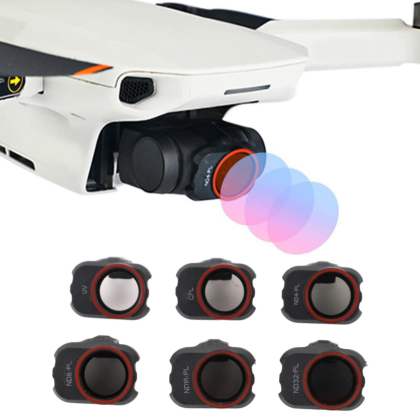 Juego de Filtros ND CPL 6 en 1, Filtro de Lente de Densidad Neutra de Vidrio óptico con Estuche de Almacenamiento