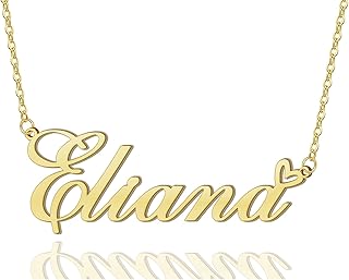 Personalized Name Necklace Custom Name Necklaces Stainless Steel Nameplate Heart Jewelry Gold Silver Color for Womens Mens
