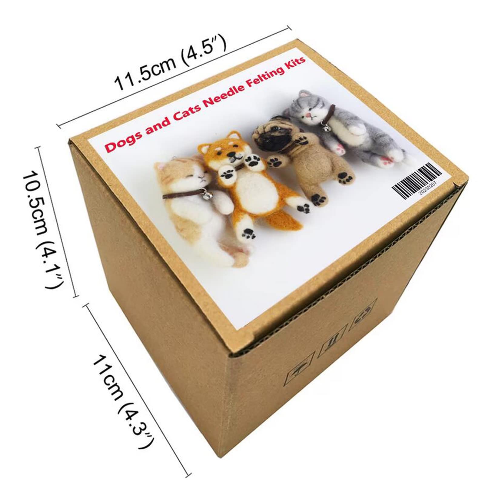 4 kits de fieltro de aguja de animales de 10 cm de altura, kit de manualidades para principiantes, día de la madre, regalo de cumpleaños