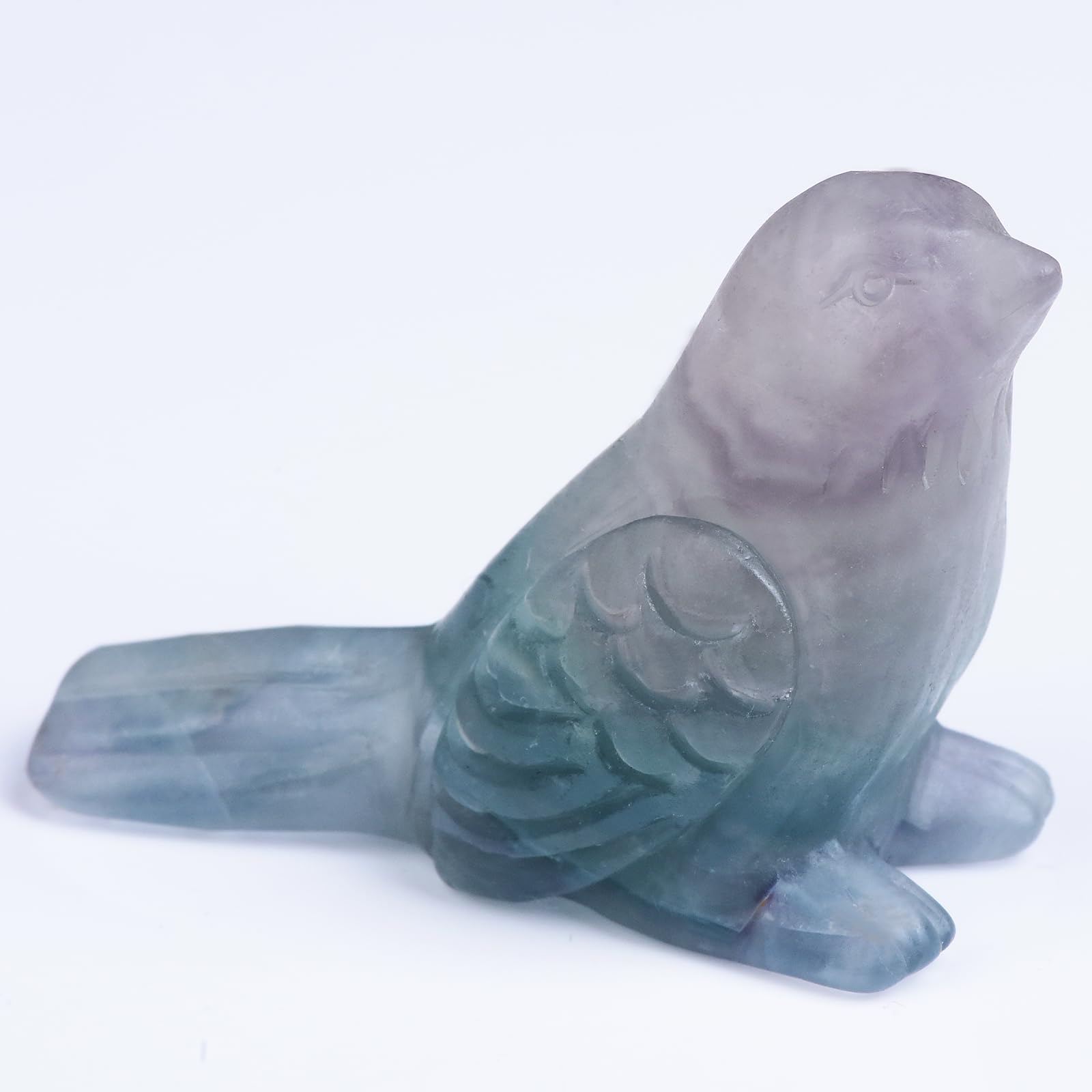 2.2 inch Fluorite Bird Crystal figurines,Hand Carved Healing Crystal blueBird decor statue, Perfect for Meditation Rooms and Yoga Spaces,Bird