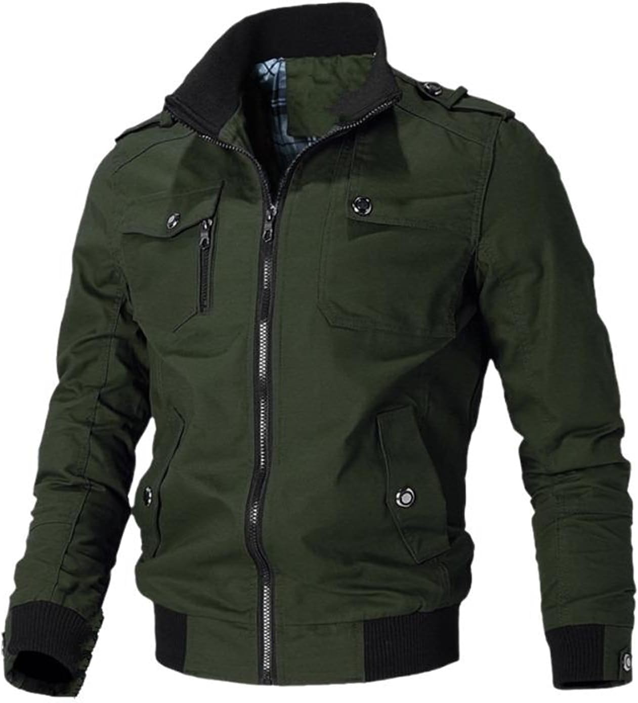 Zipper Cotton Spring and Autumn Casual Youth Jacket for Men