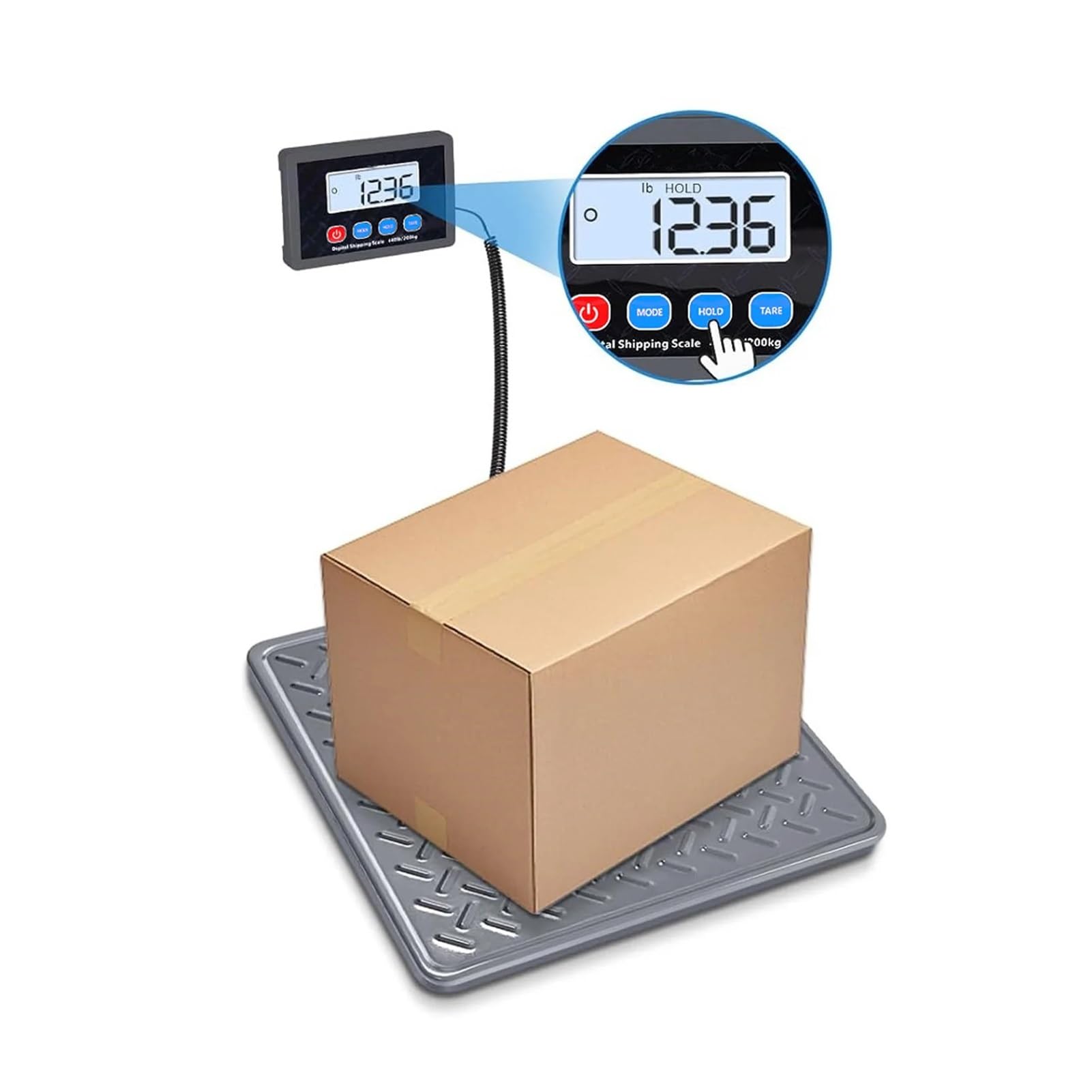 Balance numérique, Balance d'affranchissement numérique précise, ultra-mince, écran LCD, en acier inoxydable, for entrepôt