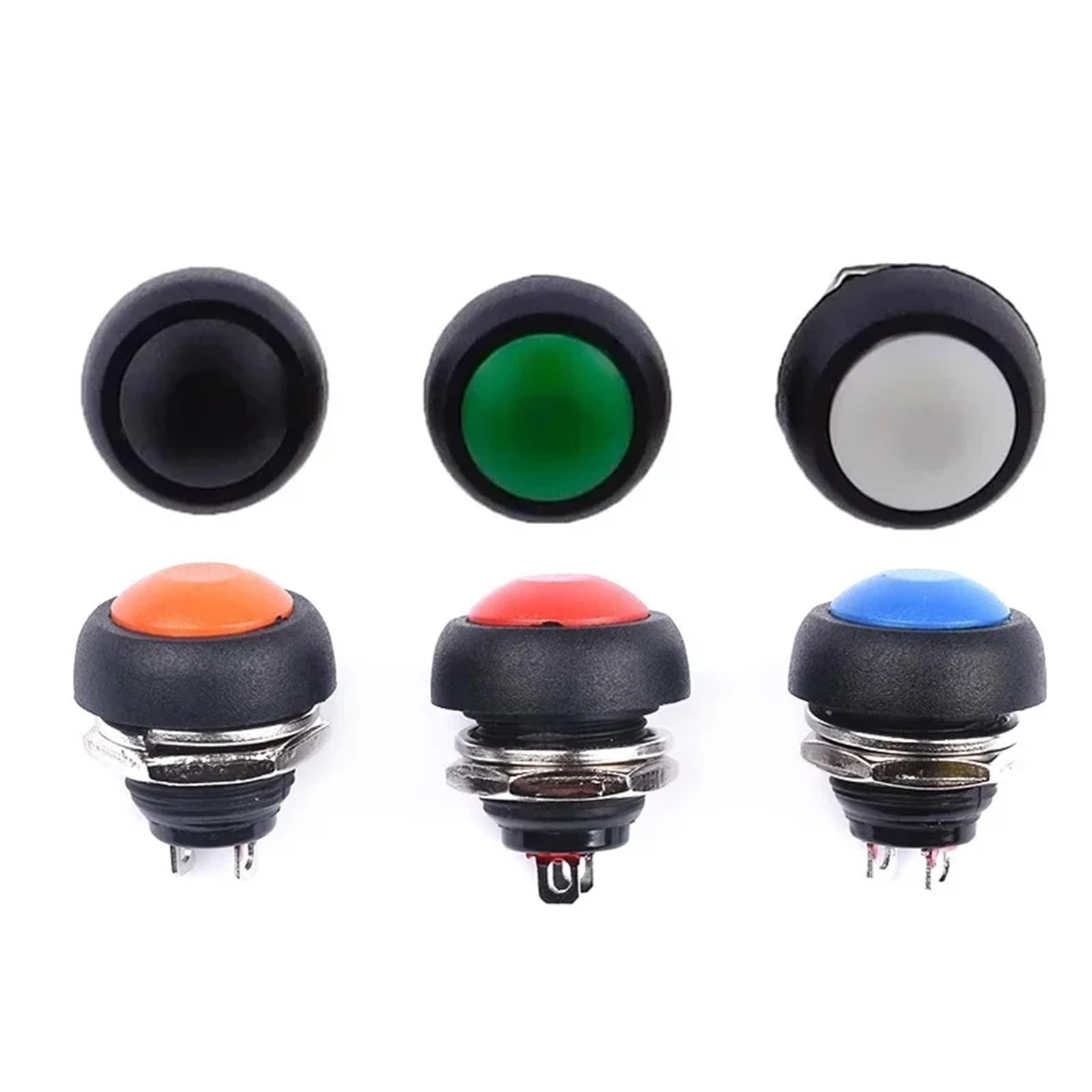 5/20/100PCS PBS-33B 2Pin Mini Switch 12mm 12V 1A Wodoodporny Chwilowy Przełącznik Przyciskowy Reset Blokada(Red Reset,100PCS)