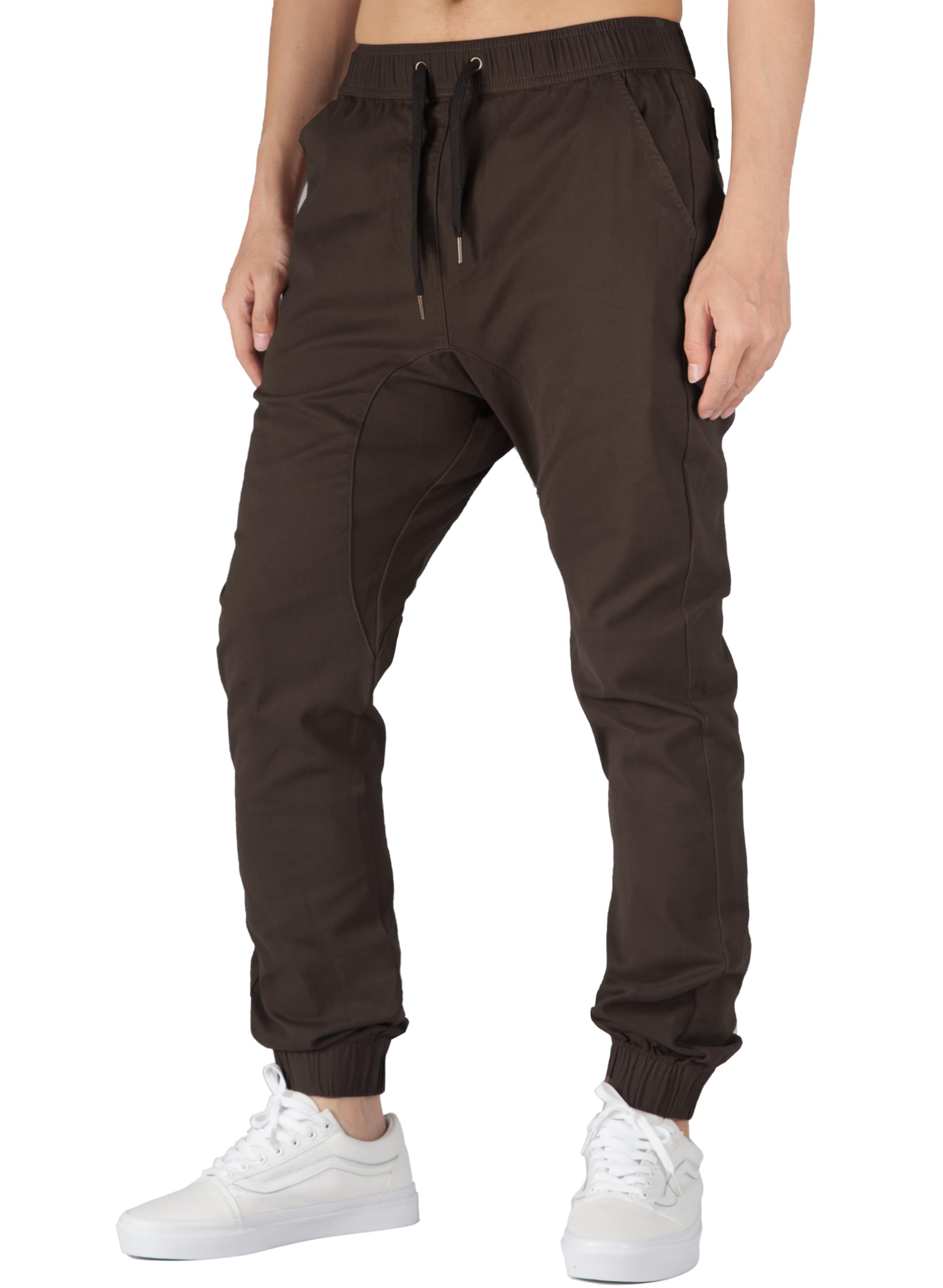 ITALYMORN Khaki Chino Joggers for Men Twill Stretch Casual Pants with Pockets