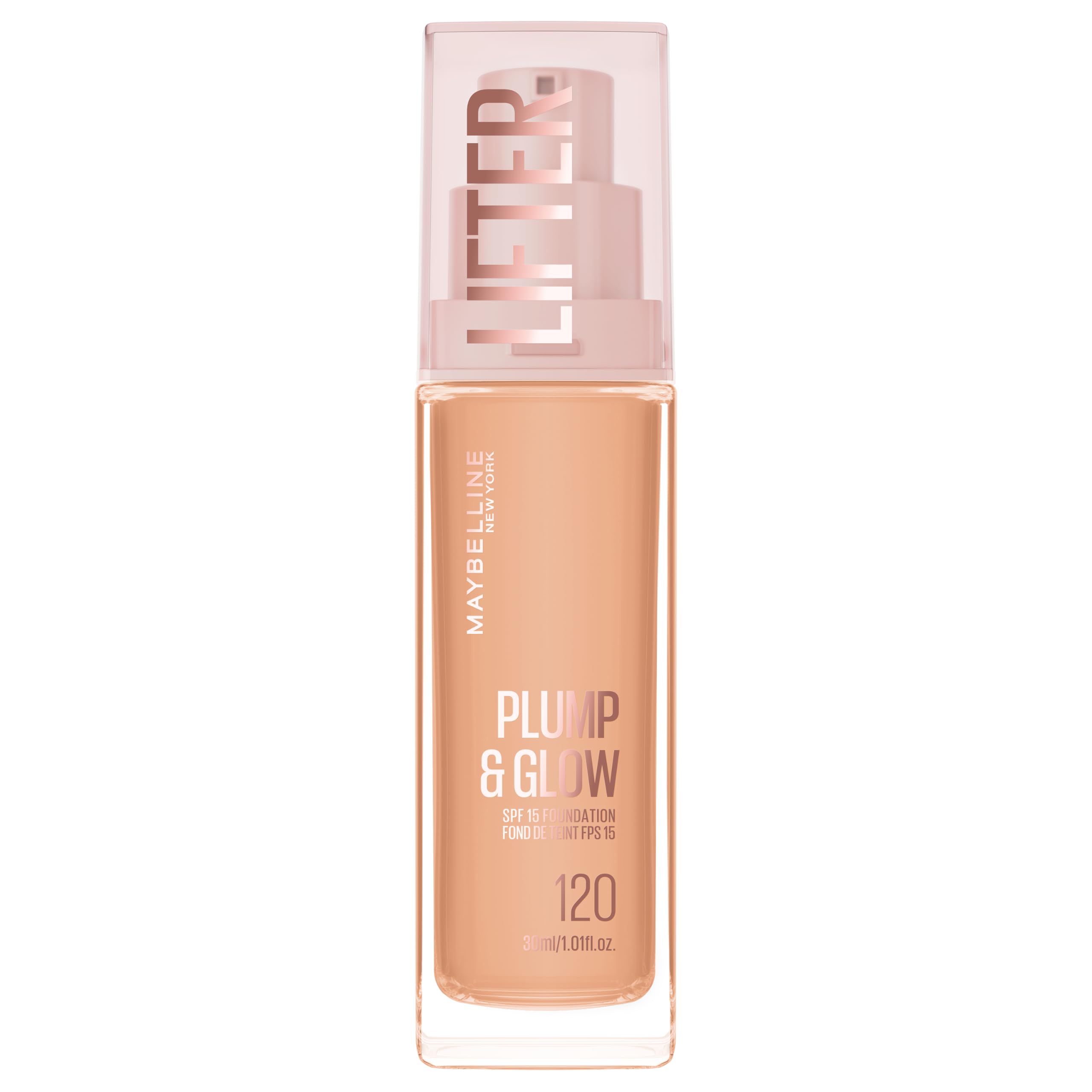 Maybelline Foundation Lifter Plump & Glow, SPF20, Buildable Coverage, 120