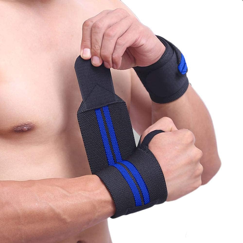 Gym Wrist Support Strap Hand Grip Wraps for Weightlifting and Workout Protection (Blue)-image-18