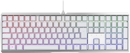 MX BOARD 3.0 S, Wired Gaming Keyboard with RGB Backlight, German Layout (QWERTZ), MX BROWN Switches, White