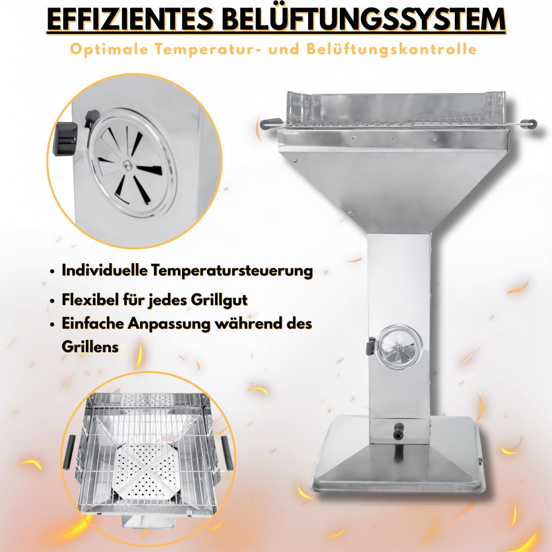 ACTIVA Holzkohlegrill Erfurt I Premium Holzkohle Grill inkl. hochwertigem & verchromtem Grillrost I Robuster Kohlegrill für ein einzigartiges Grillerlebnis