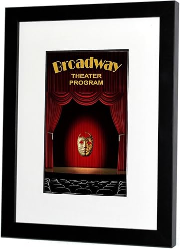 Miniatura 1 de Broadway Playbill Marco - Acabado negro satinado con alfombrilla blanca