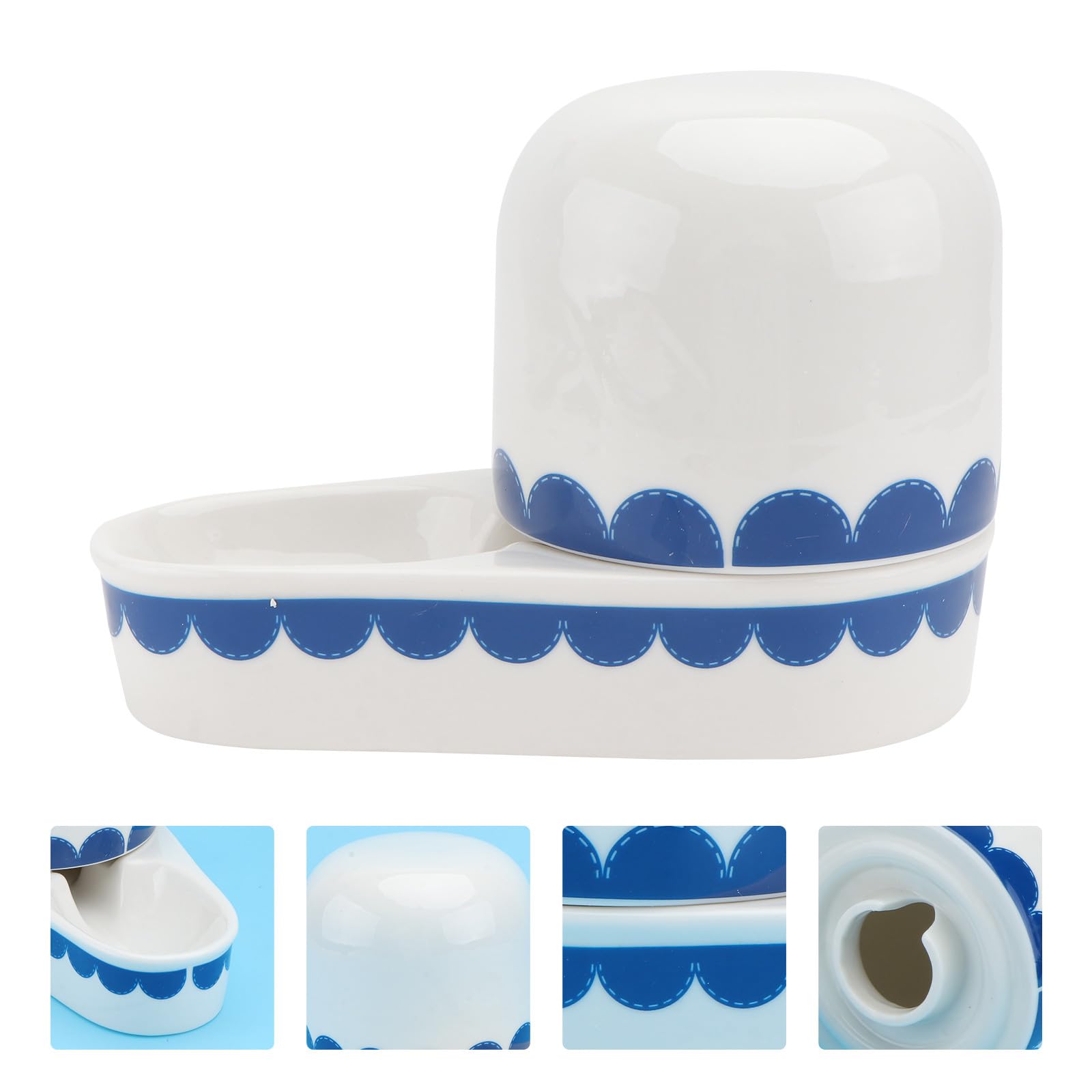 Abaodam Ciotola per Bere in Ceramica per Conigli, Abbeveratoio per Animali Domestici Design a Tenuta Stagna, Accessorio Sospeso Facile da Pulire per Piccoli Animali
