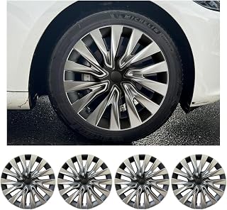 18 inch Wheel Covers for Tesla Model 3 2024-2025，Full-Edge Coverage Hubcaps Compatible with Tesla Model 3 Highland -4 Covers per Package ，Rugged ABS Material，Baked Enamel
