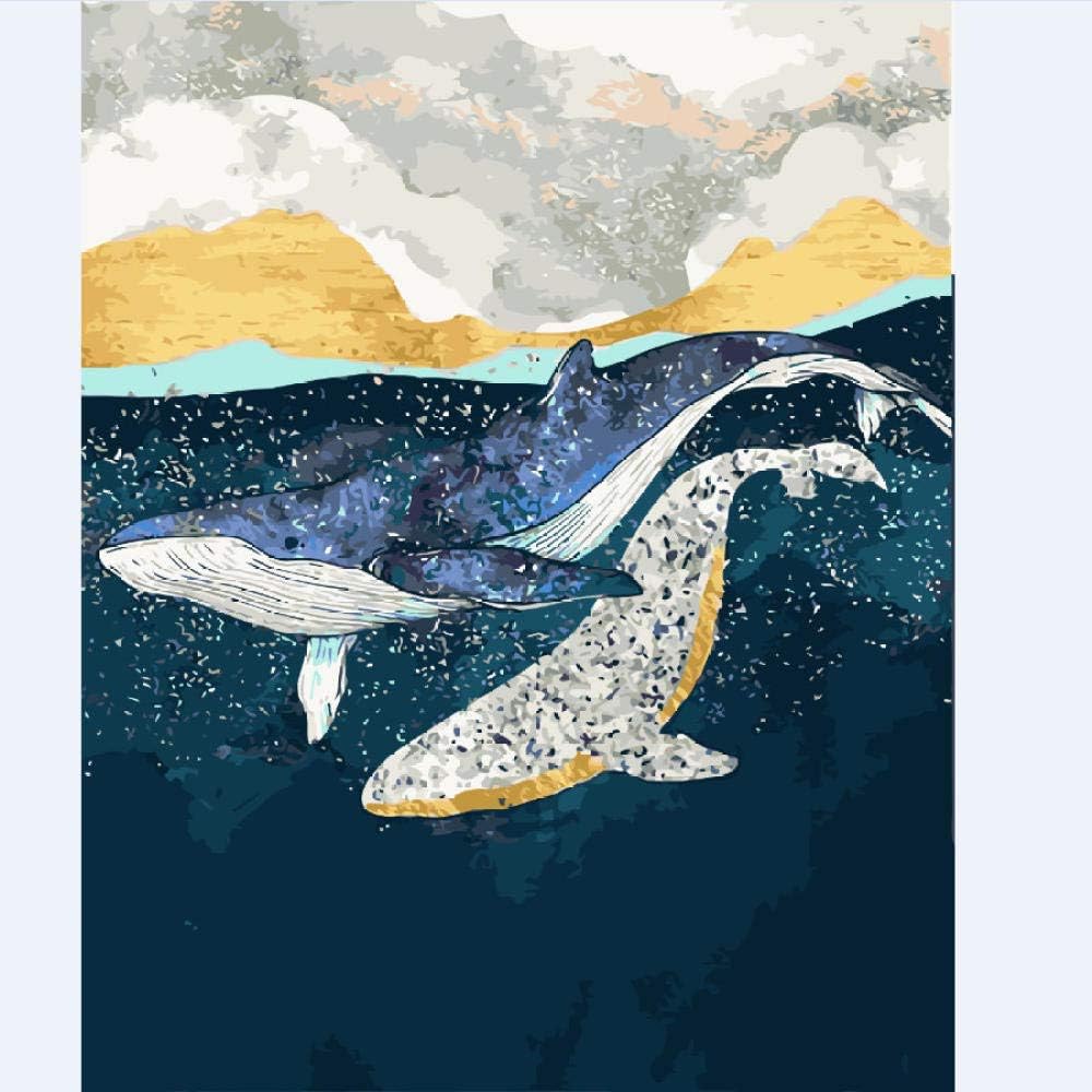 Whale Under Sea - Paint by Numbers Kits 16X20Inch