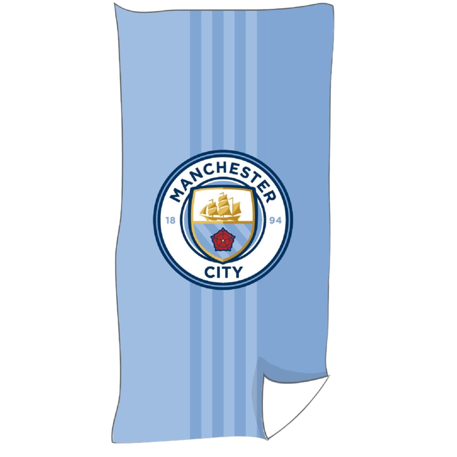 Mister Licence Company S.l. Blue Manchester City F.c Beach Towel 70X140 Cm | Super Soft Feel, Badge Football Club Design | Perfect For Home, Bath, Beach & Swimming Pool | 100% Cotton