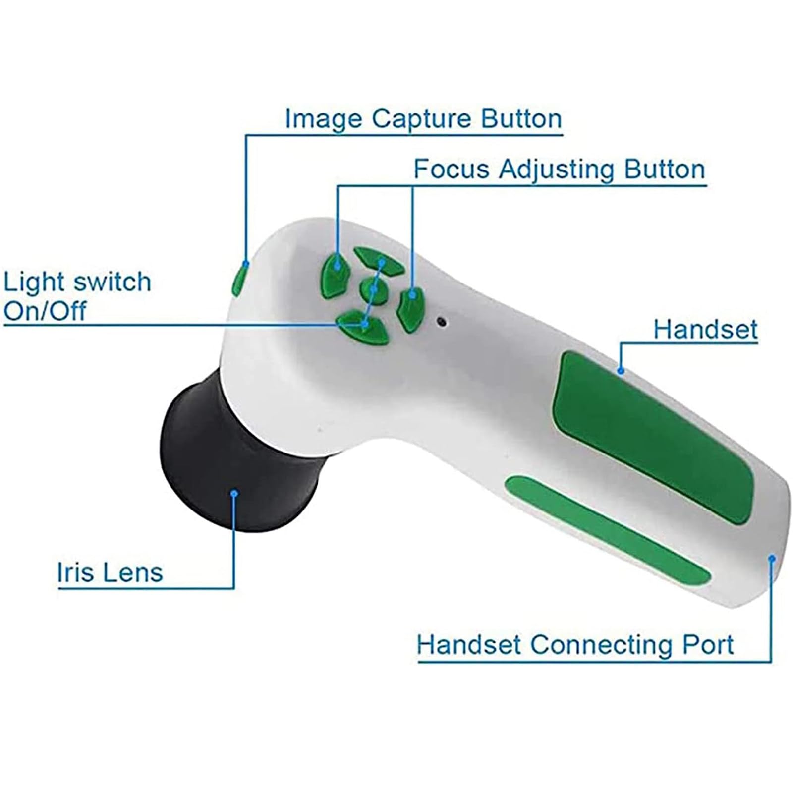 Caméra iridologique, détecteur d'iris Portable Interface USB2.0, Appareil Photo Analyse de l'iris USB Haute résolution à 12 MP, avec des logiciels d'analyse Gratuite Iris HD 30x