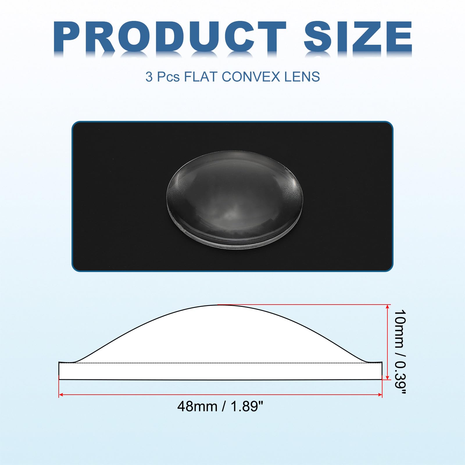 PATIKIL Diameter 48mm Flat Convex Lens - Image 2