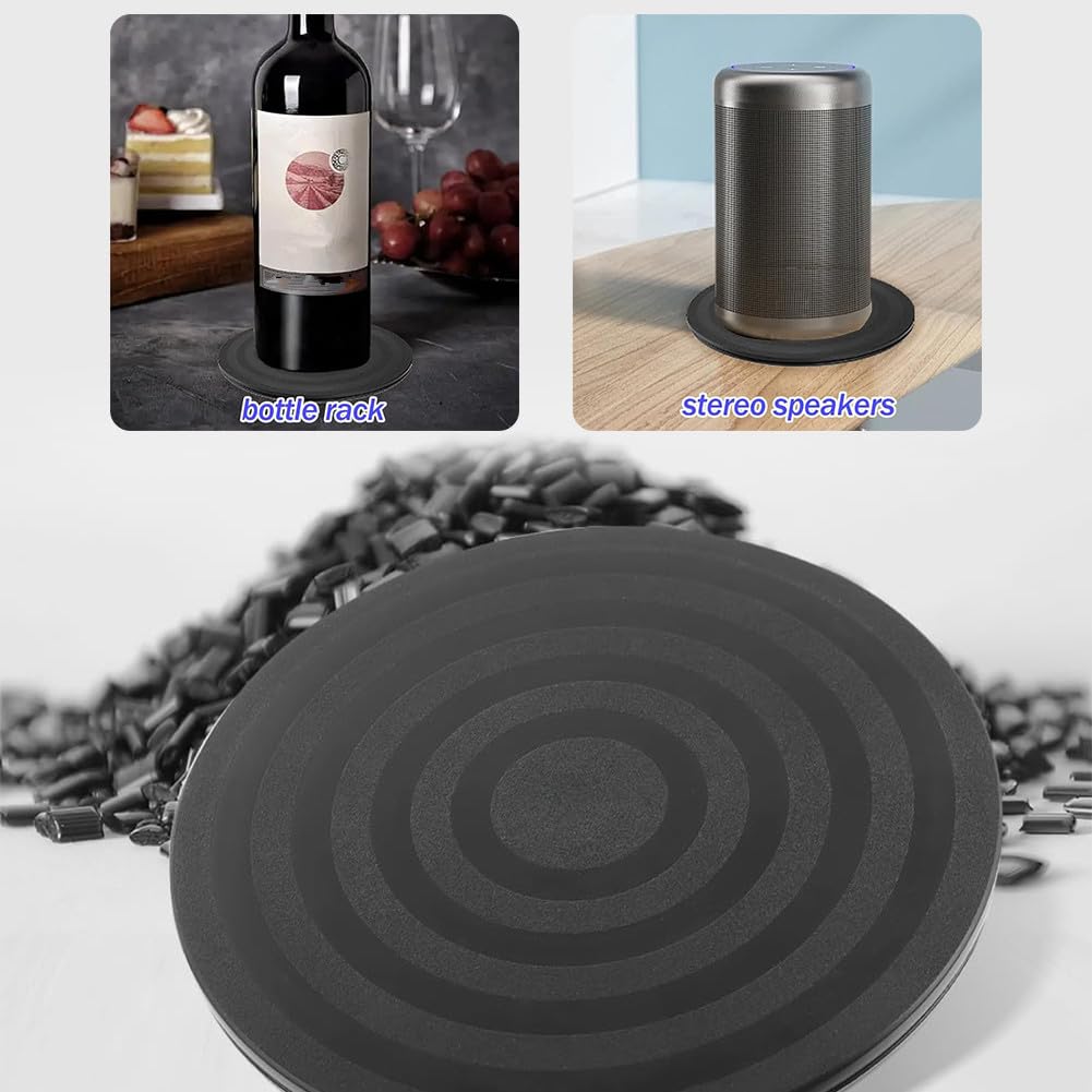 Tucireat Plateau Tournant 360° Solide - Base Pivotante Universelle Ronde Noire 20cm Avec Roulement à Billes Pour TV, Cuisine Et Objets Lourds
