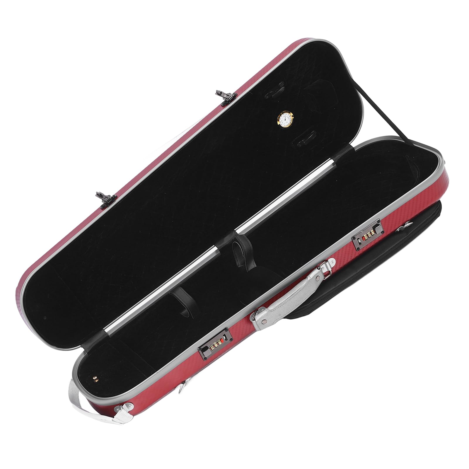 Estuche Rígido para Violín de Fibra de Carbono Estuche Rígido Equipado con Higrómetro y Correas Dobles para Violines de Tamaño Completo 4/4 3/1/2 1/8
