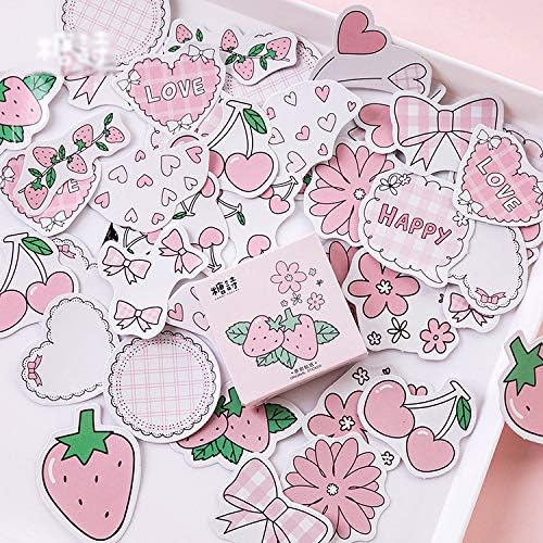 DzdzCrafts 90PCS Strawberries Love Stickers 1.6 Inch Large for Scrapbooking Diary Planner Album Phone Case Laptop