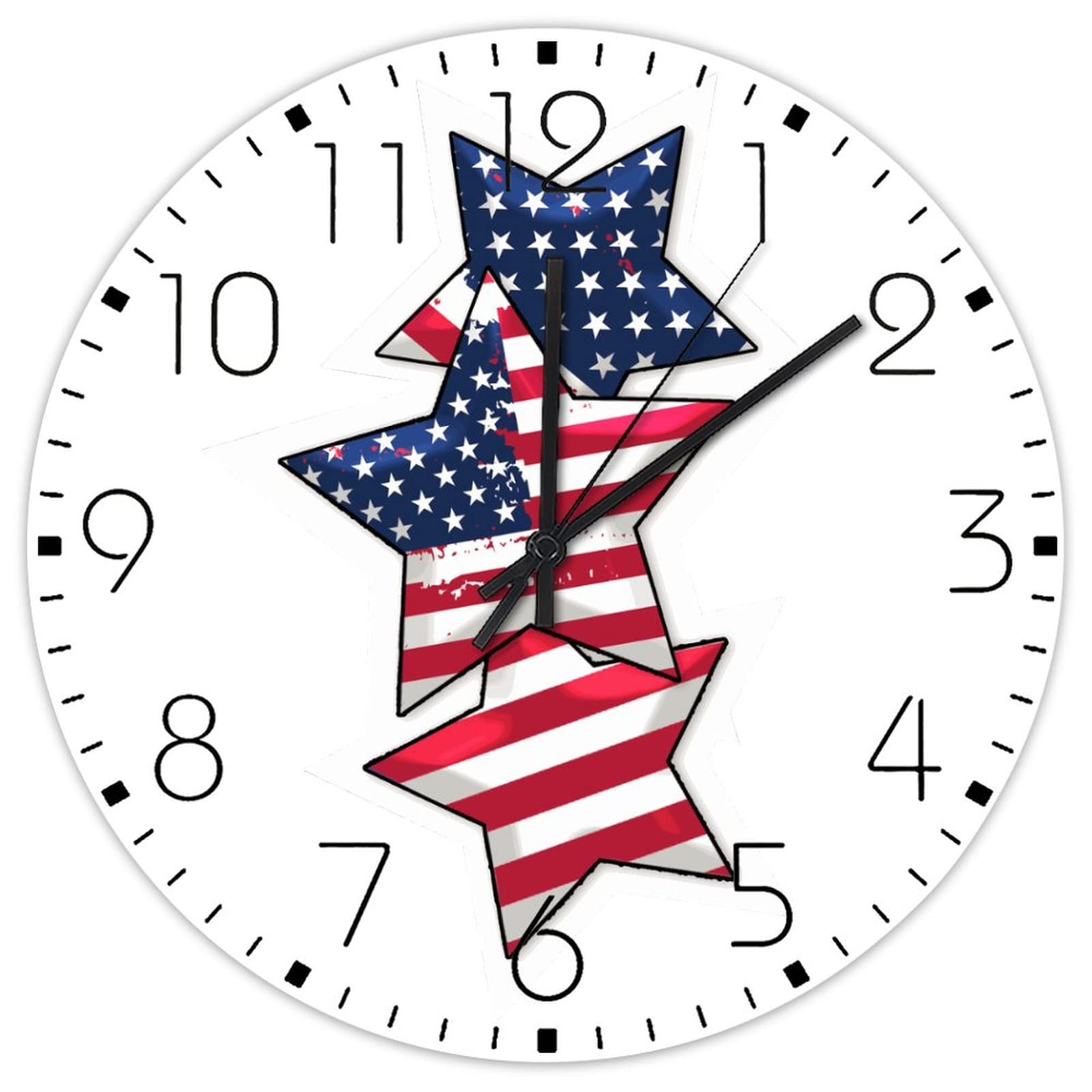 Horloges murales en bois 4 juillet au fini rustique pour une décoration de chambre élégante