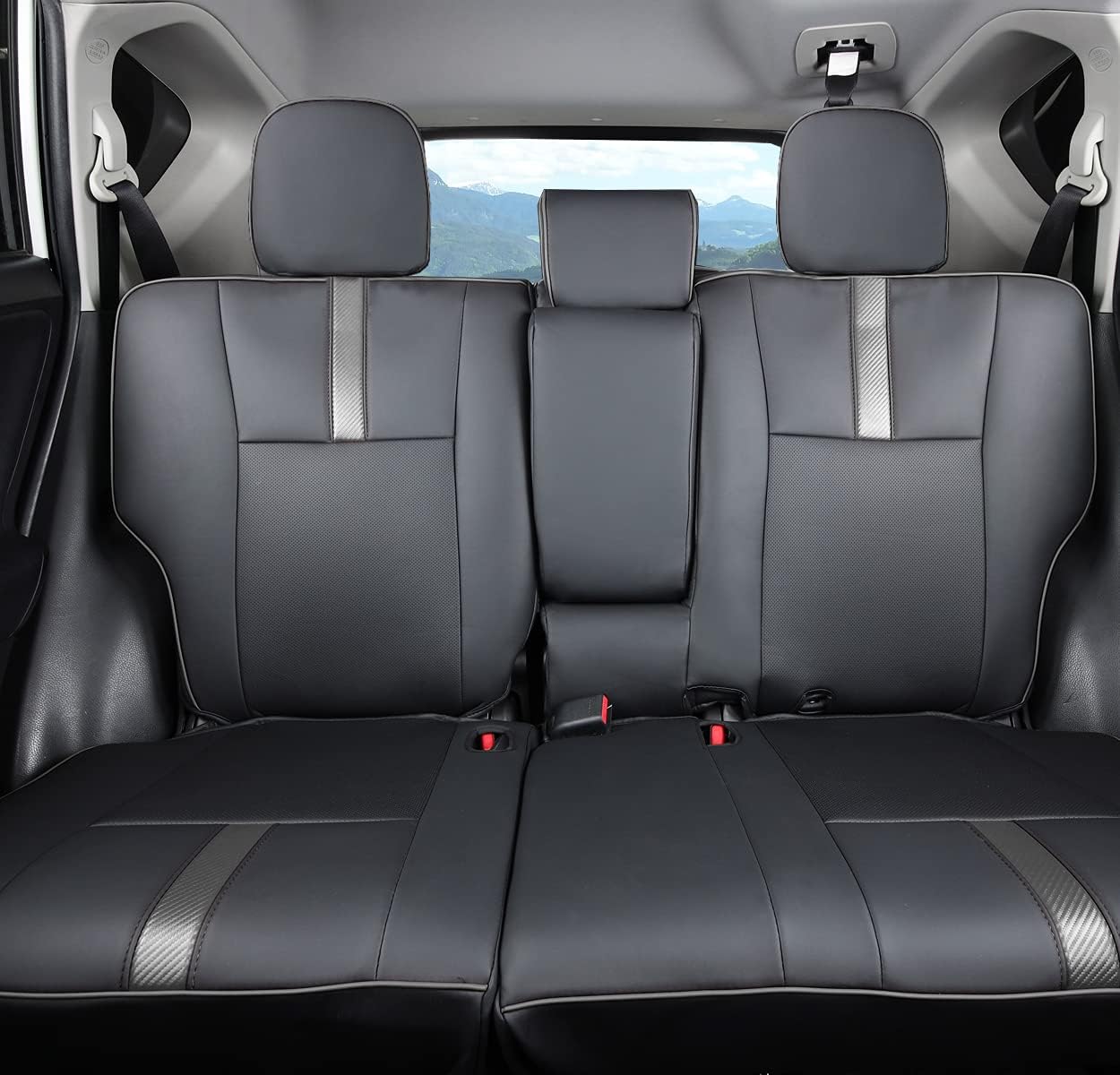 Custom Fit Vehicle Seat Cover, Black, for Toyota RAV4 2013-2018, Waterproof Faux Leather