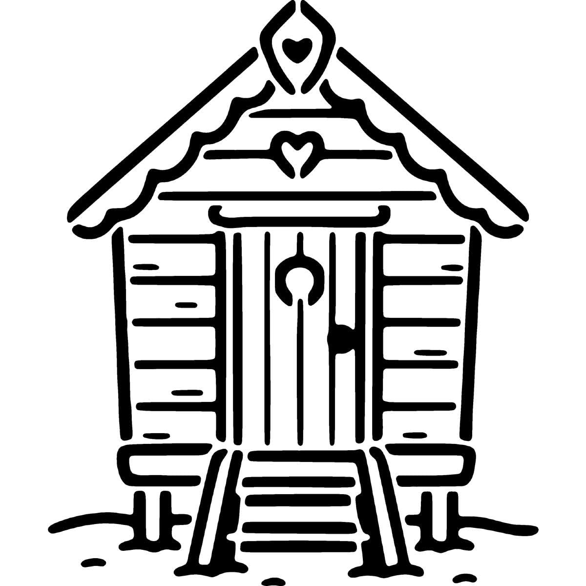 Azeeda 'Beach Hut' Wall Stencil - S (A6) (WS00070373)
