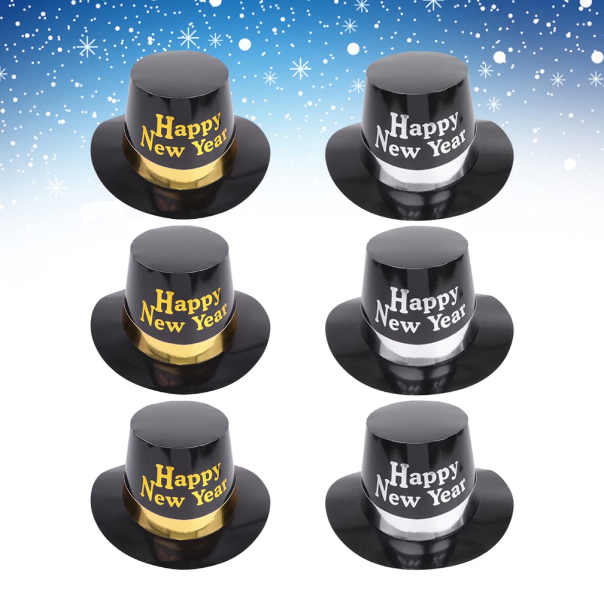 KOMBIUDA 2 Sets Silvester-zylinderhut Aus Papier Partygeschenke Stilvoller Kopfschmuck Für Silvesterfeiern Partyhüte 6 Stück X 2
