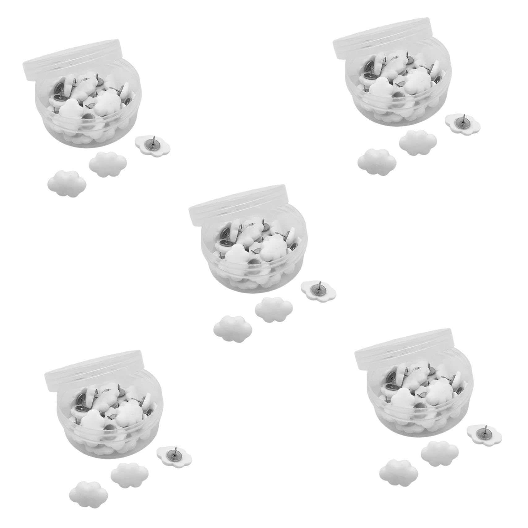Uonlytech 5 Sätze Creme Weiße Wolkenpushpin Pastell Daumennägel Für Pinnwand Dekorationen Dekorative Stecknadel Schwarzes Brett Drücken Kork Süße Pinnwand Wände Stifte Tack Harz 30 Stück * 5