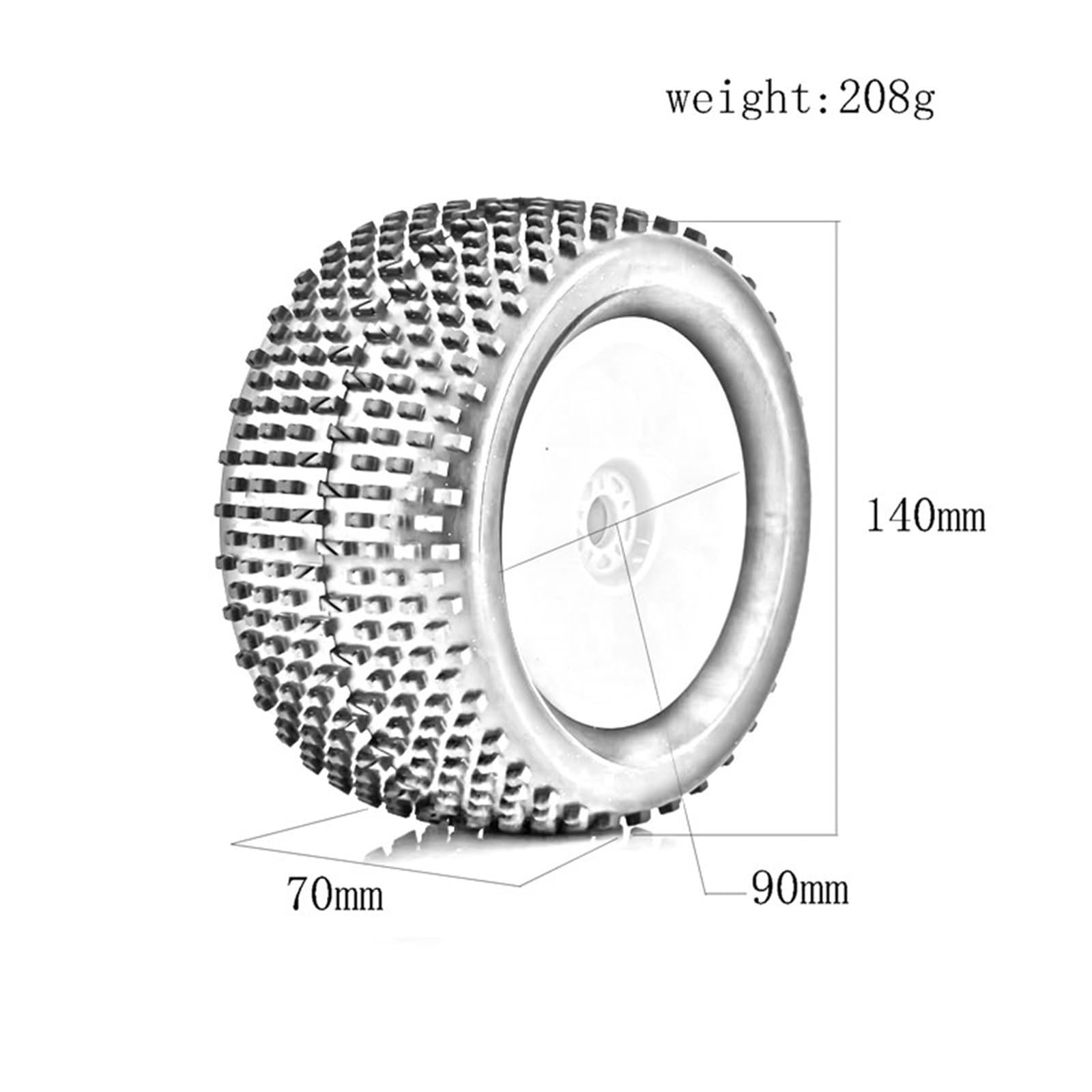 Compatibile Con HPI Per HSP Per CAMPER Per Kyosho Per ZD 1/8 RC Per Auto Da Per Corsa 140mm Off Road Per Buggy Pneumatici Ruota Mozzi Esagonali 17mm Ricambi Pneumatici RC