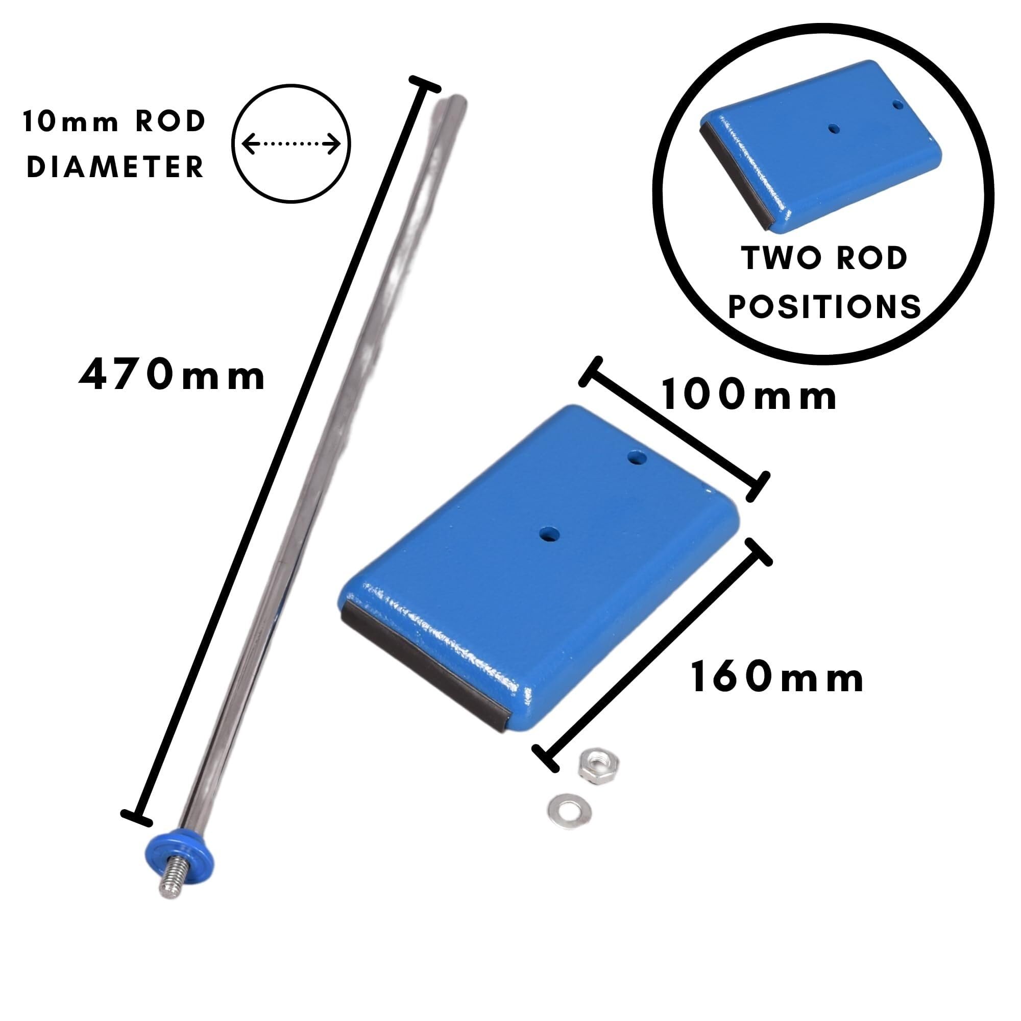 Laborstativ mit Stab, gusseiserner Labortisch 160x100mm Basis, 470mm Stabhöhe für Laborgeräte, Glaswaren, Chemiekolben und Reagenzgläser(Medium - 160x100mm Rod - 470x10mm)