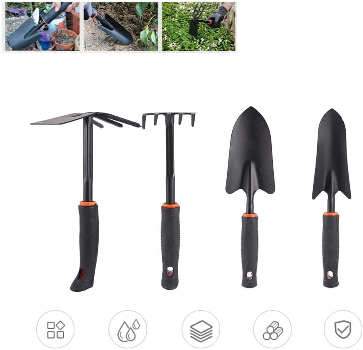 Juego De Herramientas De Jardín, Juego De Herramientas De Jardín Livianas De 4 Piezas, Mango Ergonómico Antideslizante Para Hombres Y Mujeres, Para Plantar Flores, Mantenimiento De Jardines