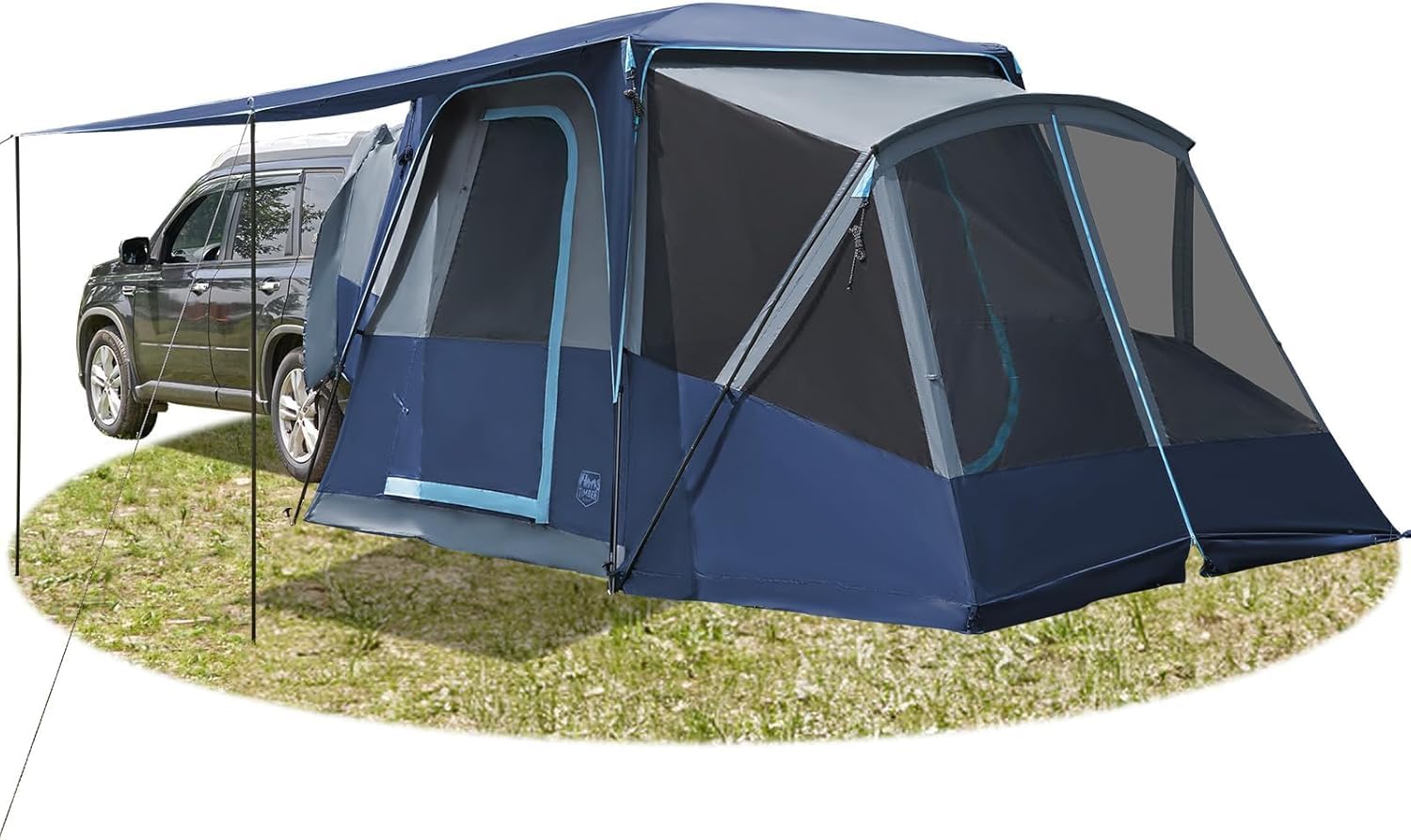 Timber Ridge Heckzelt Auto 5 Personen mit Sonnensegel Autozelt Heckklappe | 397cmx305cmx220cm 3000 mm Wasserdicht Camping Zelt SUV mit Vorzelt für Wohnwagen Familie Reise