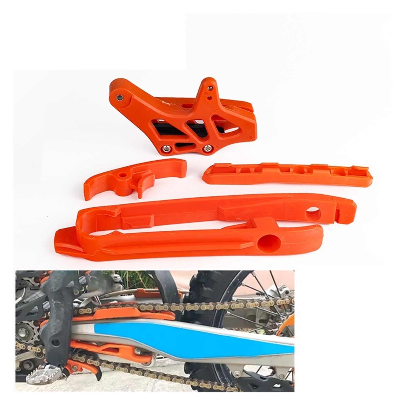 Zestaw suwaka łańcucha wahacza motocykla prowadnica osłony zacisk węża hamulcowego pasuje do SX SXF XC XCF125-450 Ochraniacz łańcucha motocyklowego Osłona łańcucha