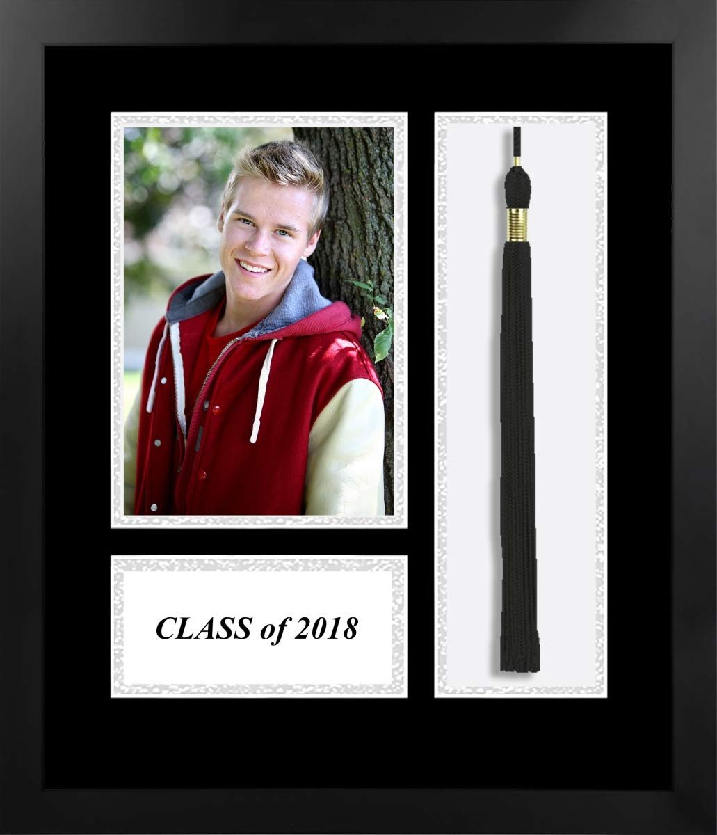 NCAA Generic Unisex Academic Photo Frame2018 Academic Photo Frame & Silver Matting with Tassel Opening 5 x 7 Inches Photo Opening Black One Size