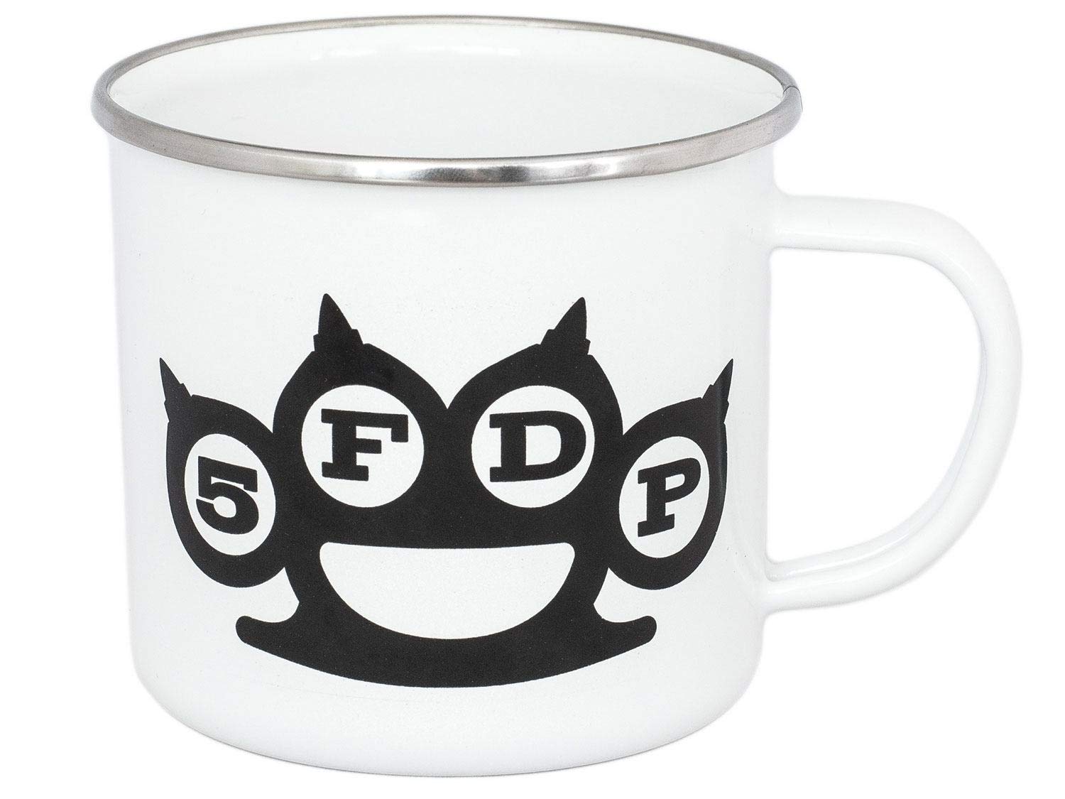 KKL Five Finger Death Punch Enamel Mug White Logo Goblets Cups