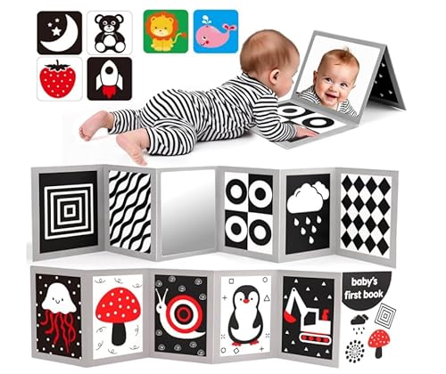 Black and White High Contrast Baby Books Flash Cards Tummy ...