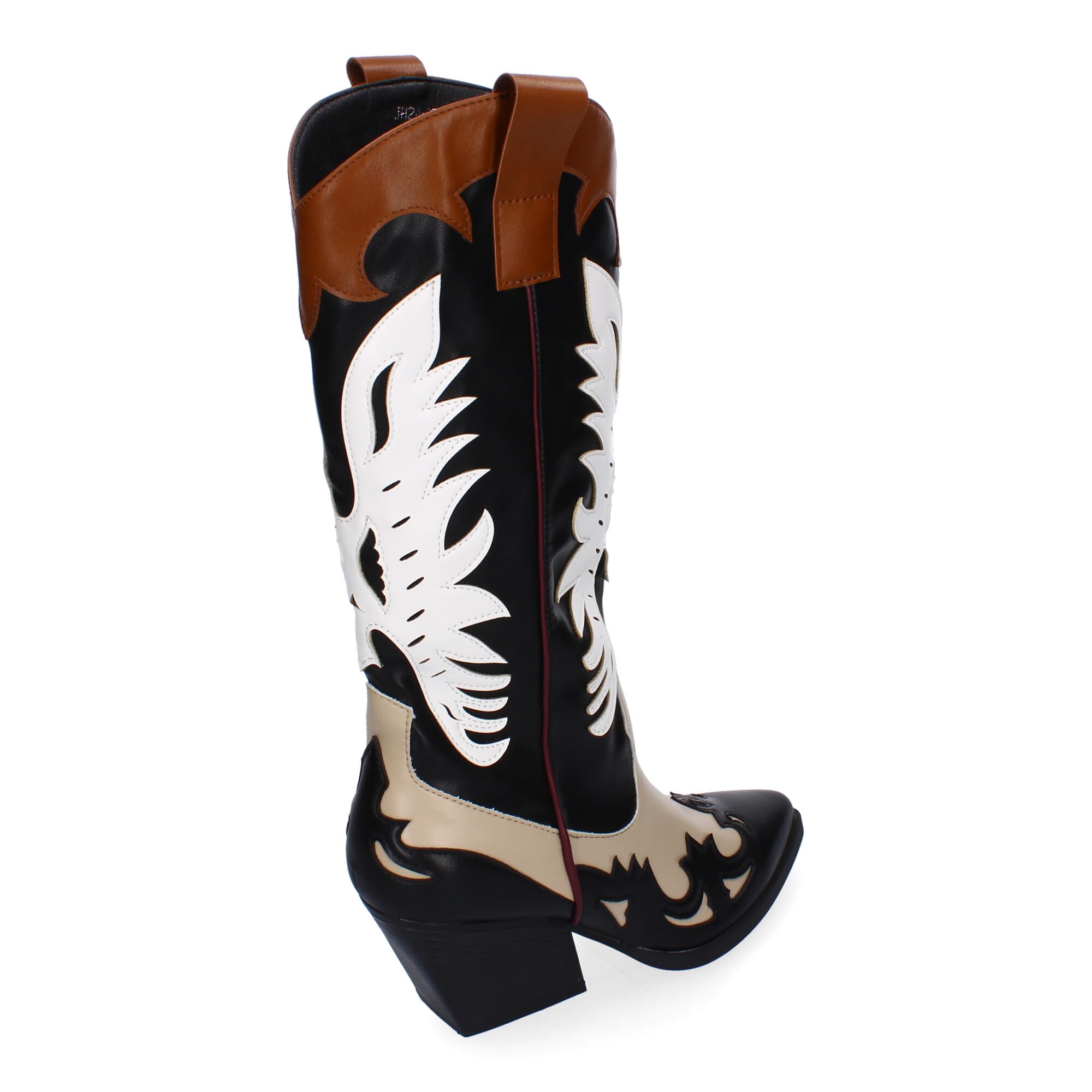 Botas de Tacon para Mujer, Estilo Cowboy, Comodas y Elegantes, Puntera Fina, Adornos Grabados, Diseno Moderno, Ideales para Otono-Invierno.