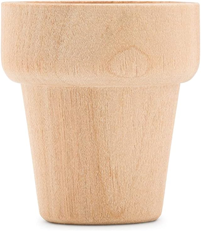 Woodpeckers Mini Craft Flower Pot 5/8-inch x 9/16-inch, Pack of 250 Unfinished Flower Pot for Diorama