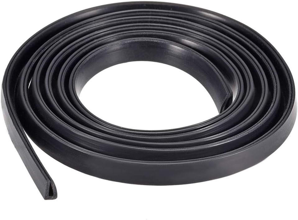 uxcell Edge Trim U Seal Extrusion, Silicone Black U Channel Edge