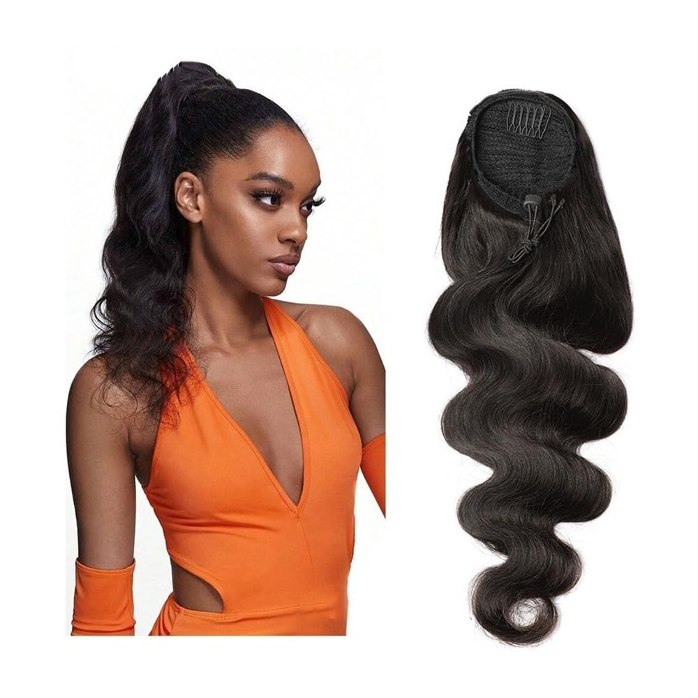 Przedłużenie kucyka Body Wave sznurek doczepiane w kucyk naturalny czarny ludzki włos kucyk brazylijski Remy włosy klip w fali kręcone kucyk treska Treska do włosów w kucyk dla kobiet(20inch 120g)