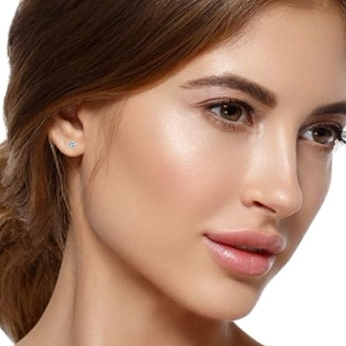 Miniatura 6 de 5 Pairs Stud Earrings Set, Hypoallergenic Cubic Zirconia 316L Earrings Stainless Steel CZ Earrings 3-8mm (Steel color)