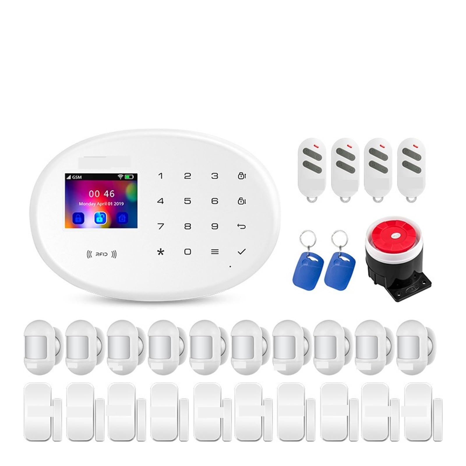 Alarm 4G GSM Tuya Inteligentny Bezprzewodowy System Alarmowy Obsługuje Włamywacz RFID Czujnik Ruchu Kamera IP Do domu i garażu(KIT 2)
