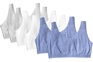 Fruit of the Loom Women's DD Bralettes for Women, Built-Up Tank Style Sports Bra Multipack