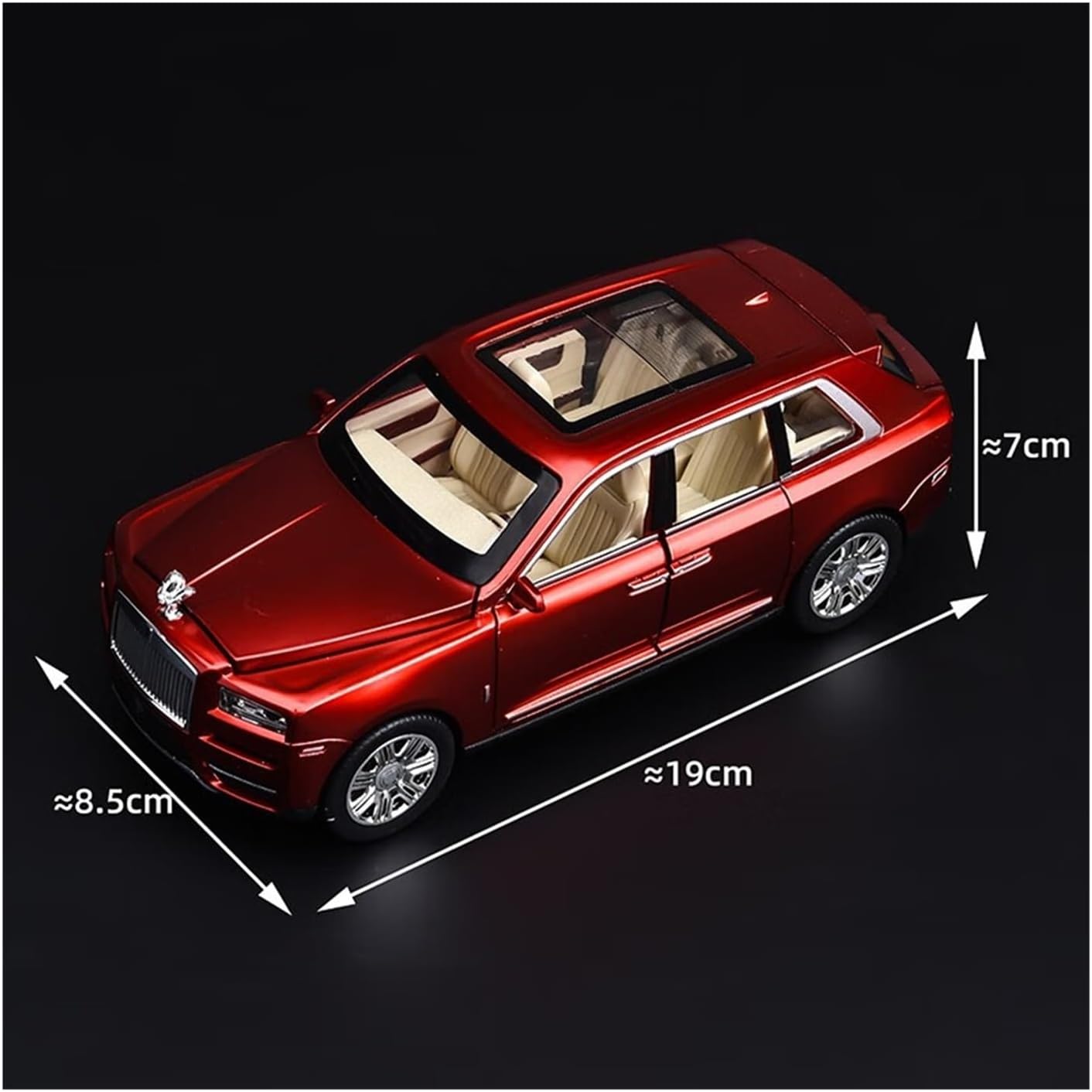 Metal Diecast Model Car 1:24 for Rolls-Royce Cullinan Phantom Luxury Die-cast Metal Toy Cars Display Gift(Style-I)